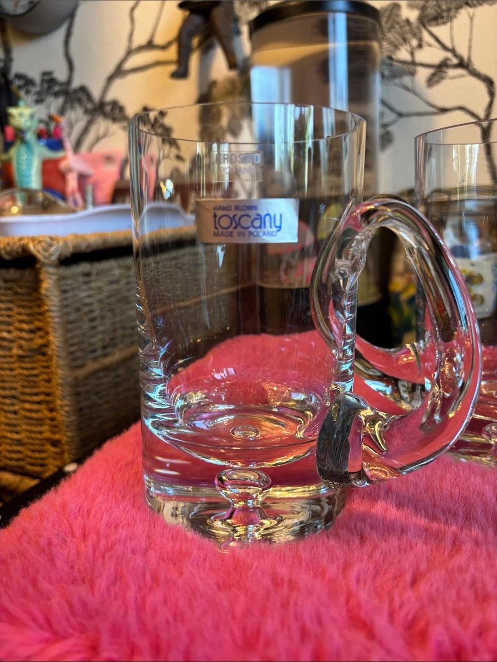 NWT VINTAGE Krosno DIRECTION Bubble Heavy Beer Mug 5 5/8